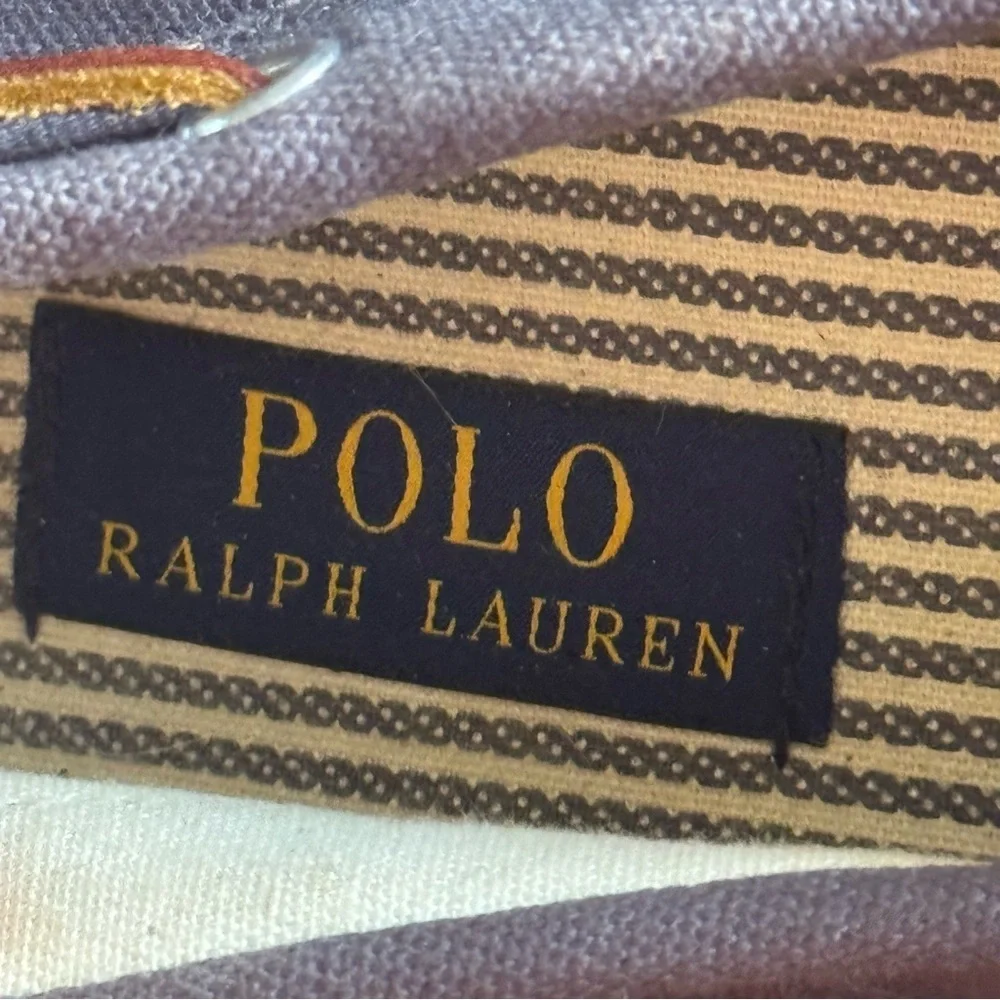 Polo Ralph Lauren Blue Men's Canvas Sander Leather Laced Boat Shoes Size 11D